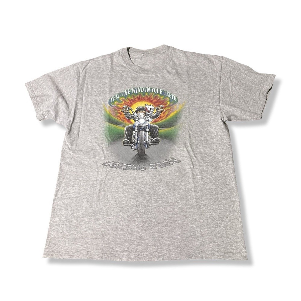 Vintage 90s Eskimo Joe's Motorcycle Gray T Shirt Size Large